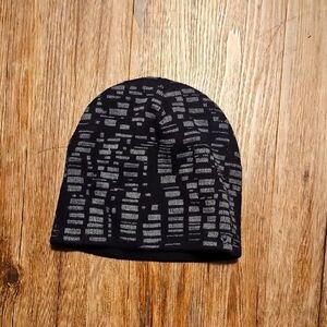 No Boundaries Black and Gray Patterned Beanie